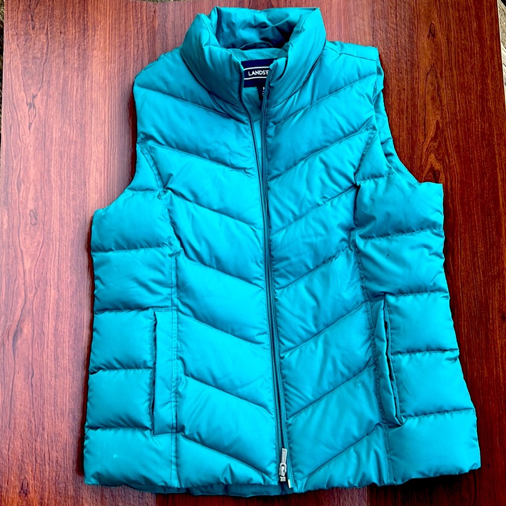 Teal colored Lands end vest… perfect for the fall season